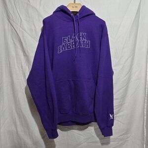 Lakai Skateboarding BLACK SABBATH Embroidered Pullover Hoodie Purple White Sz M*